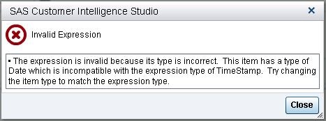 Invalid Expression error message