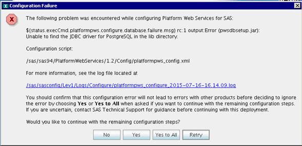 PWS Configuration dialog error