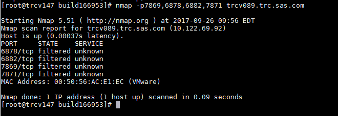 nmap output failure