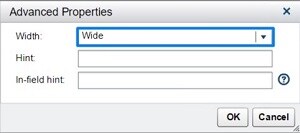 Selecting Wide as the value for the Width field