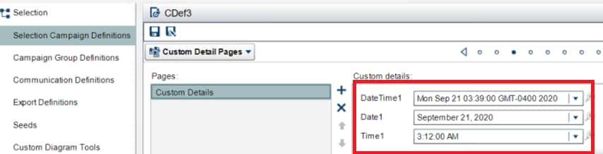 Selecting date and time values