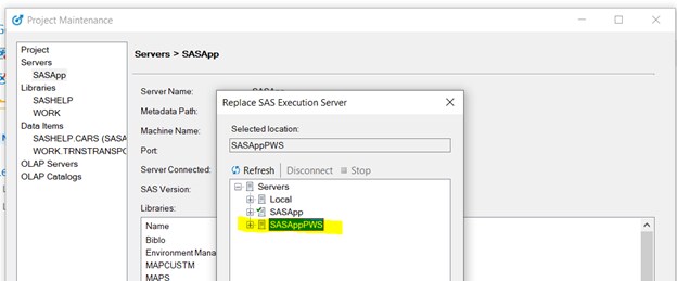 replace sasapp server
