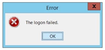 The logon failed.