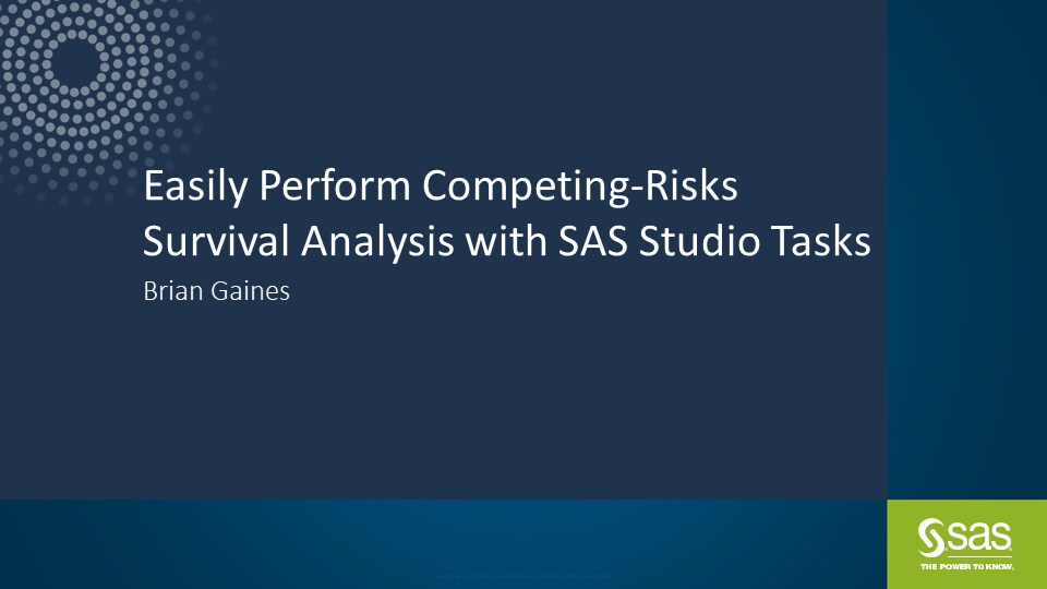 Easily Perform Competing-Risks Survival Analysis with SAS Studio Tasks
