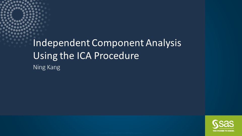 Independent Component Analysis Using the ICA Procedure