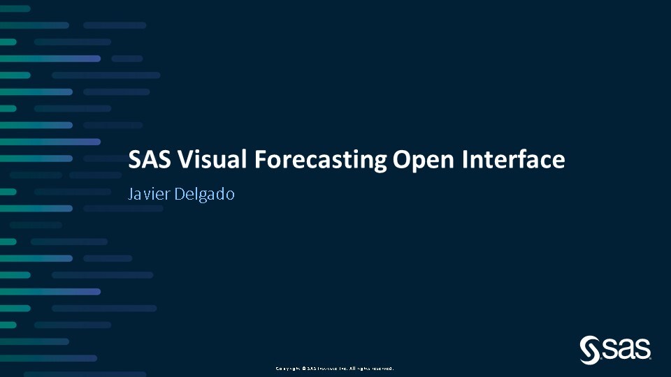 SAS Visual Forecasting Open Interface