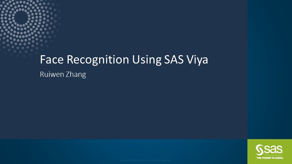 Face Recognition Using SAS Viya