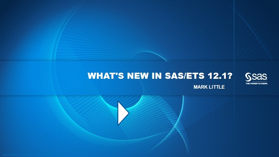 What's New in SAS/ETS 12.1?