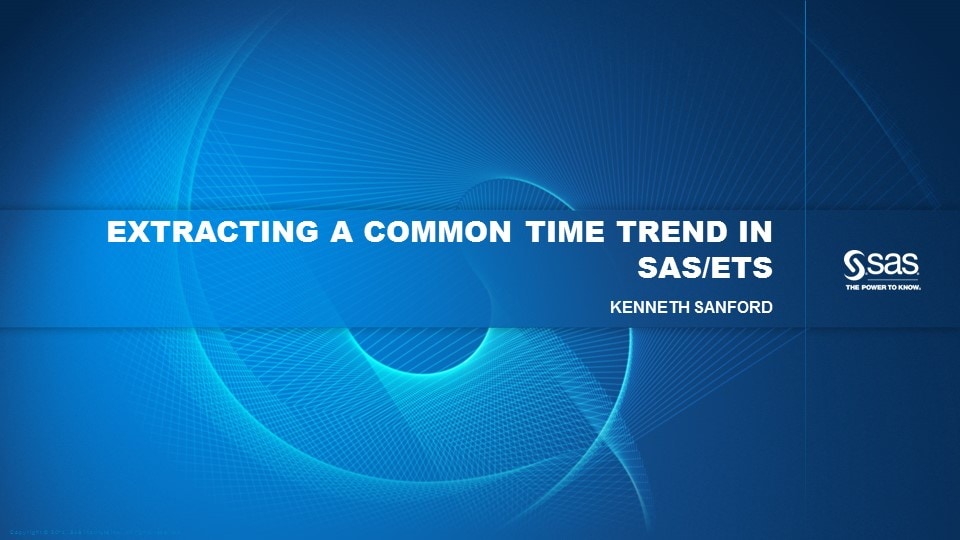 Extracting a Common Time Trend in SAS/ETS