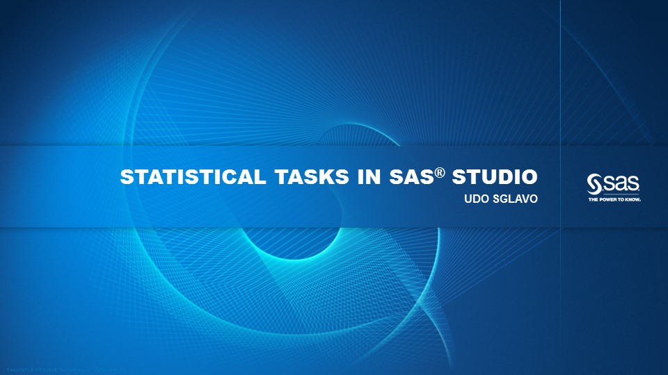 Statistical Tasks in SAS Studio