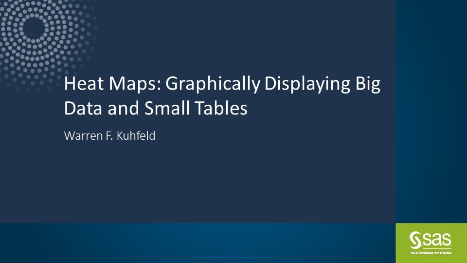 Heat Maps: Graphically Displaying Big Data and Small Tables