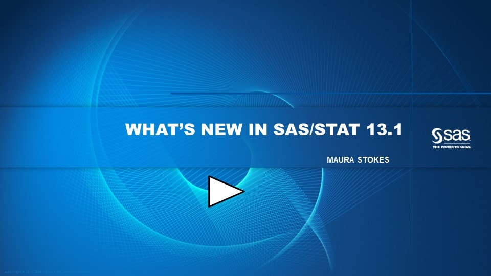 Whats New In  SAS/STAT 13.1