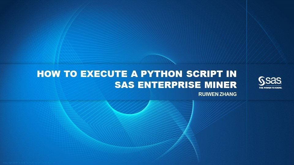 How to Execute a Python Script in SAS Enterprise Miner
