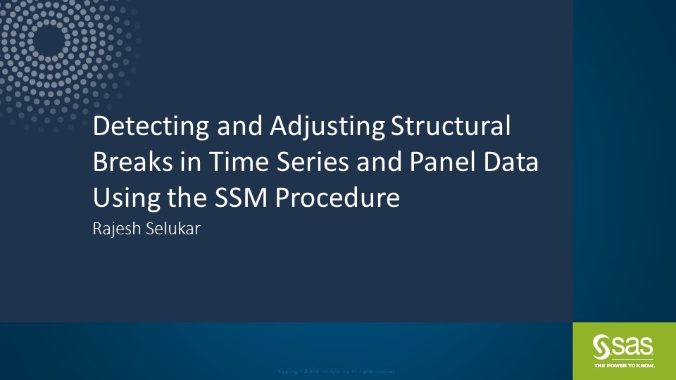 Detecting and Adjusting Structural Breaks in Time Series and Panel Data Using the SSM Procedure