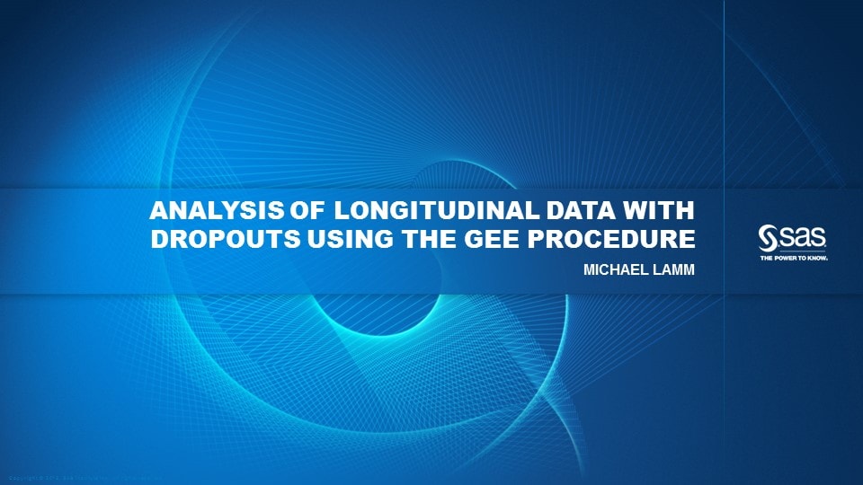 Analysis of Longitudinal Data With Dropouts Using the GEE Procedure