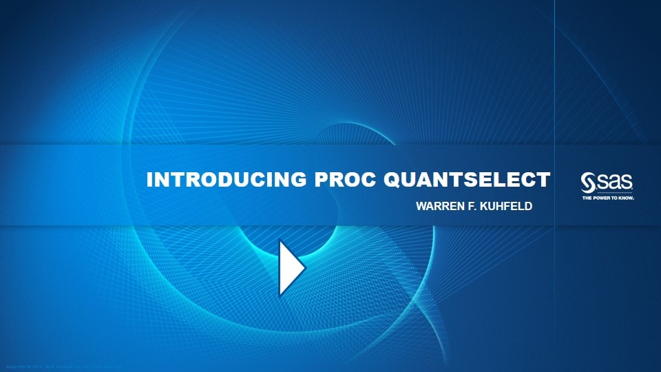 Introducing PROC QUANTSELECT