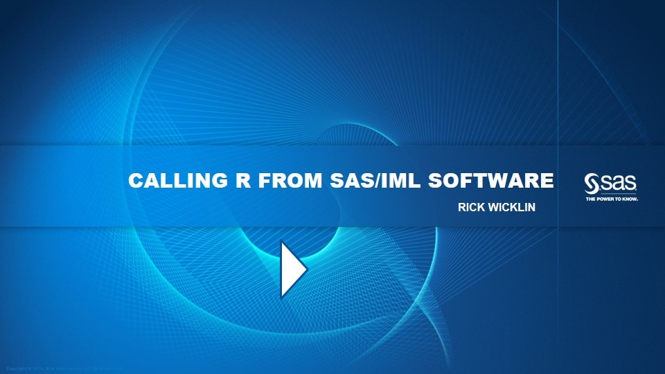 Calling R from SAS/IML Software