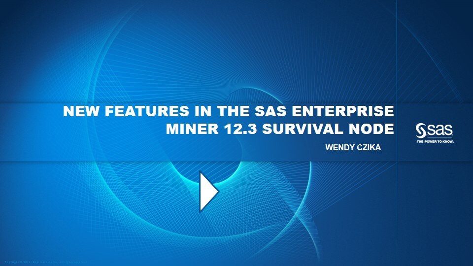 New Features in the SAS Enterprise Miner 12.3 Survival Node
