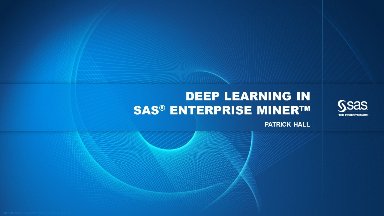 Deep Learning in SAS Enterprise Miner