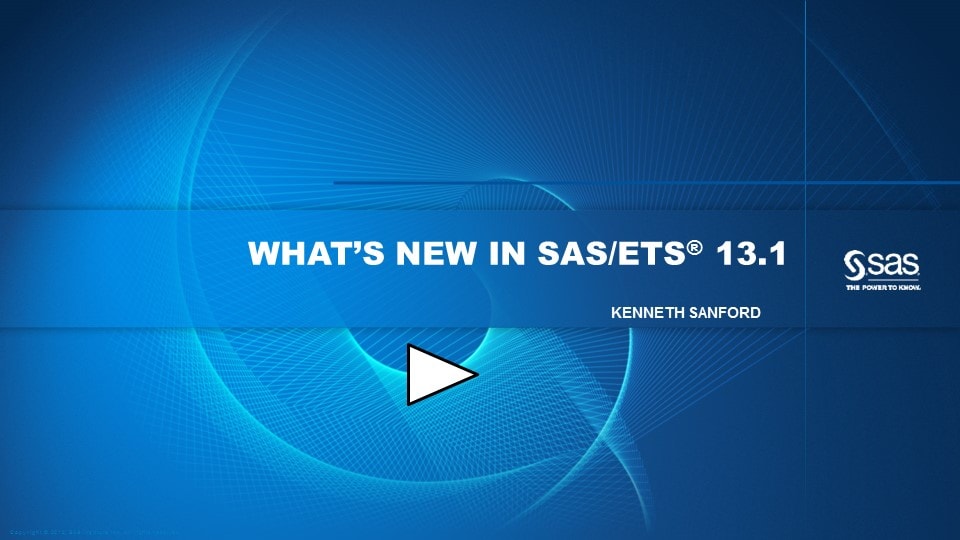 Whats New in SAS/ETS 13.1