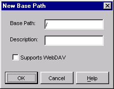 new base path dialog box