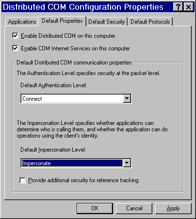 enable com internet services on this computer