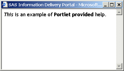 Example of portlet help