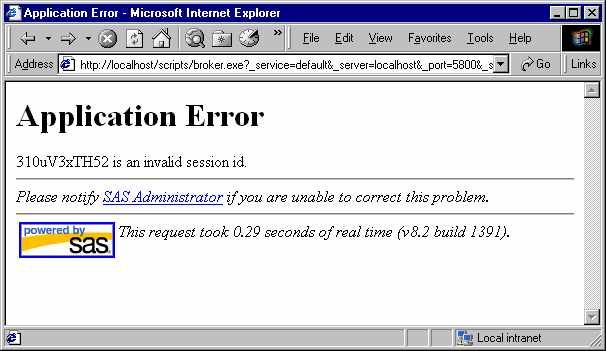 Invalid Session Page