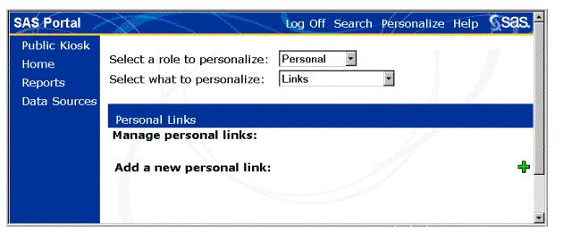 Personal links window