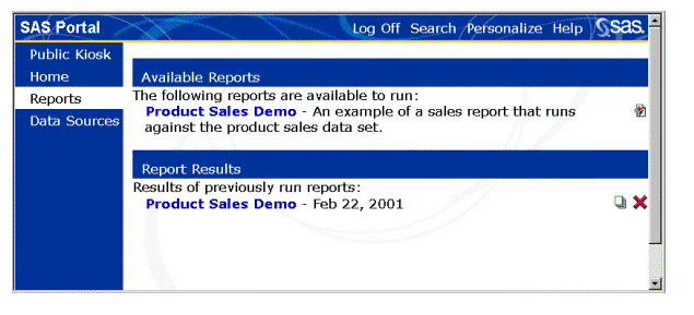 Report Results window
