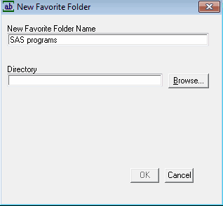 New Favorites Folder window